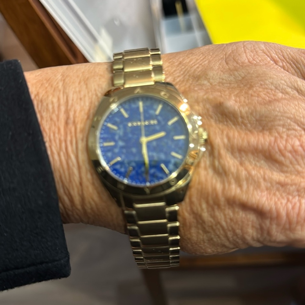 Blue Goldplated Coach watch